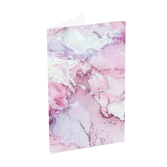Classic Gift Card & Envelope Pink Marble Pk25 (6.5x10cmH)