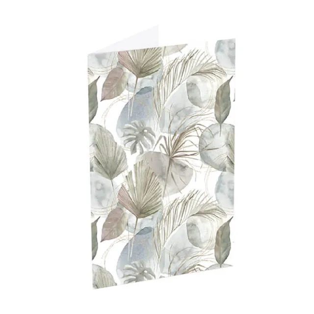 Classic Gift Card & Envelope Neutral Leaves Pk25(6.5x10cmH)