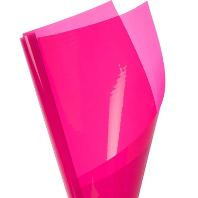 Coloured Cellophane 40 micron Hot Pink (50x70cm) Pack 150