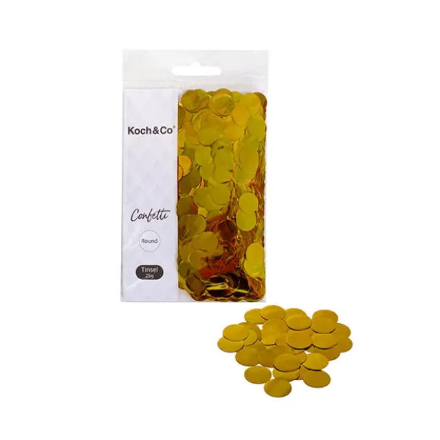 Confetti Round Shape 25g Bag (1.5cmD) Gold