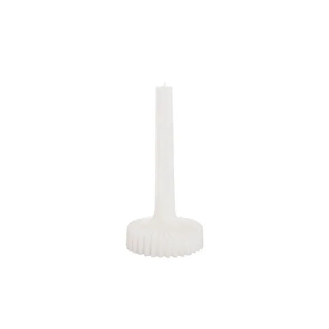 Contemporary Fluted Taper Dinner Candle (10Dx20cmH) White