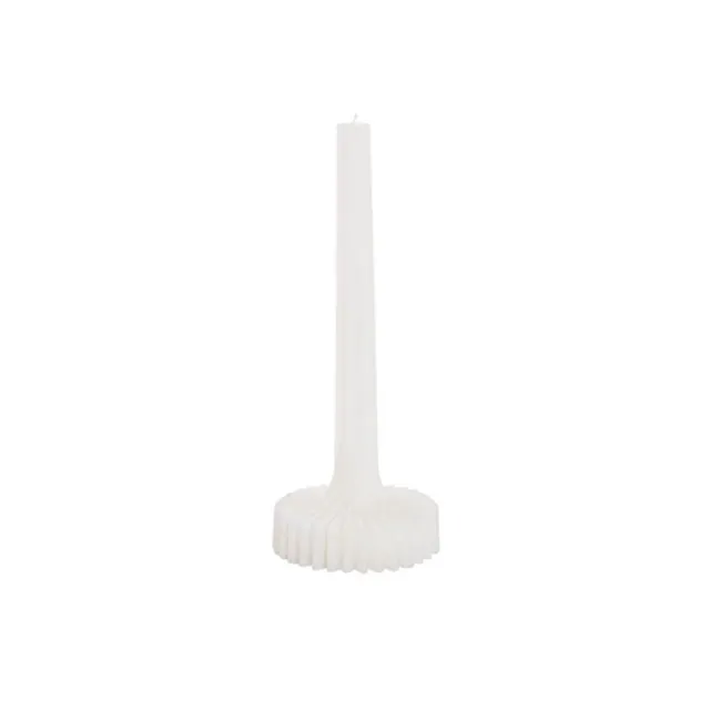 Contemporary Fluted Taper Dinner Candle (10Dx25cmH) White
