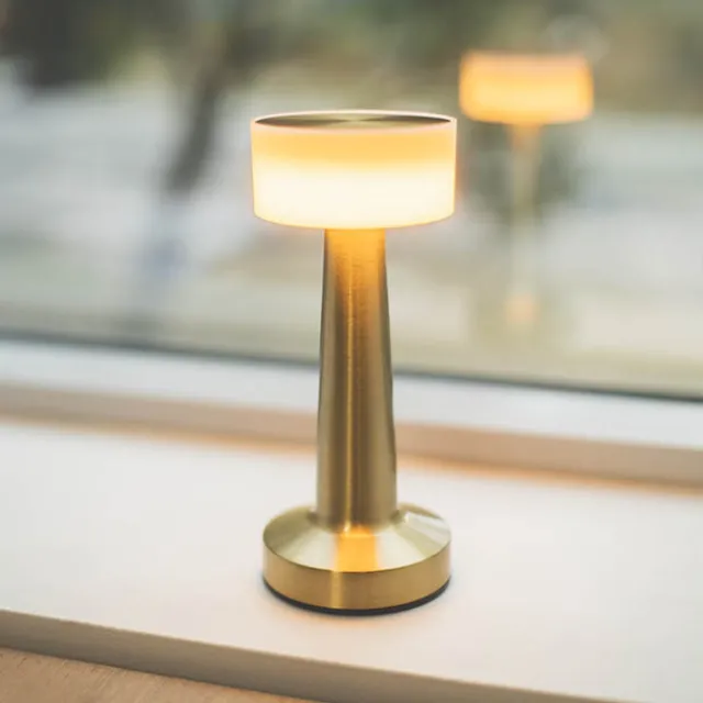 Cordless Designer LED Table Lamp Gold (21cmH)