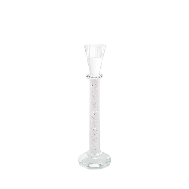 Crystal Glass Dinner Candle Holder Clear (25cmH)