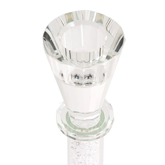 Crystal Glass Dinner Candle Holder Clear (30cmH)