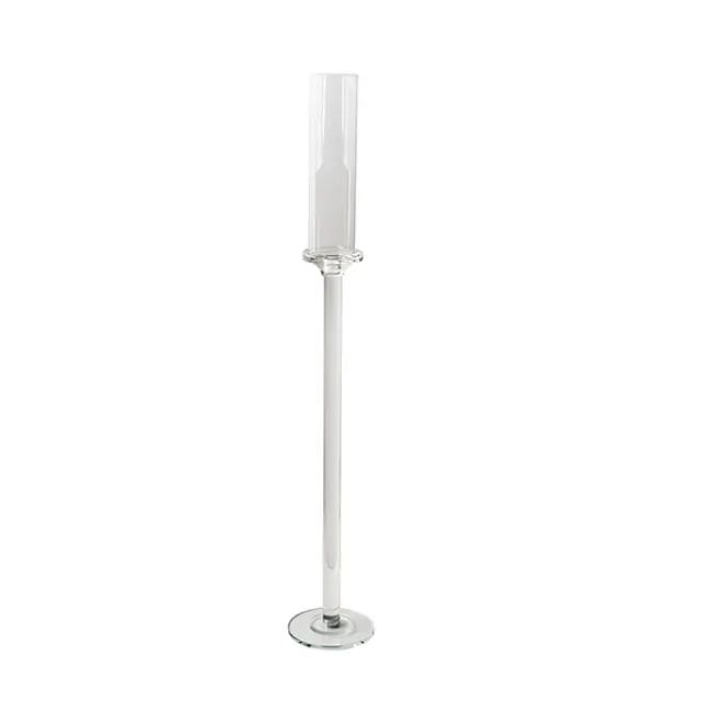 Crystal Glass Single Pillar Candle Holder Clear (100cmH)