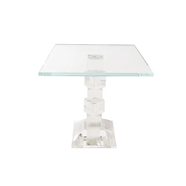 Crystal Glass Square Cake Stand Clear (23x22cmH)