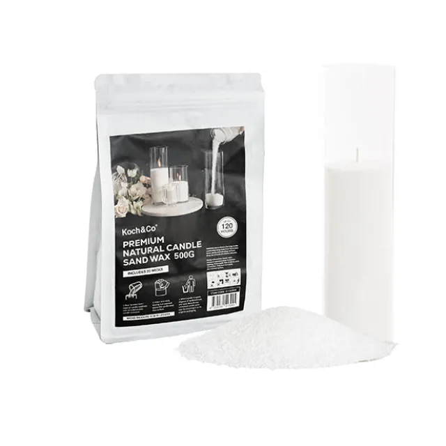 Crystal Natural Candle Sand Wax with 20 Wicks White (500g)