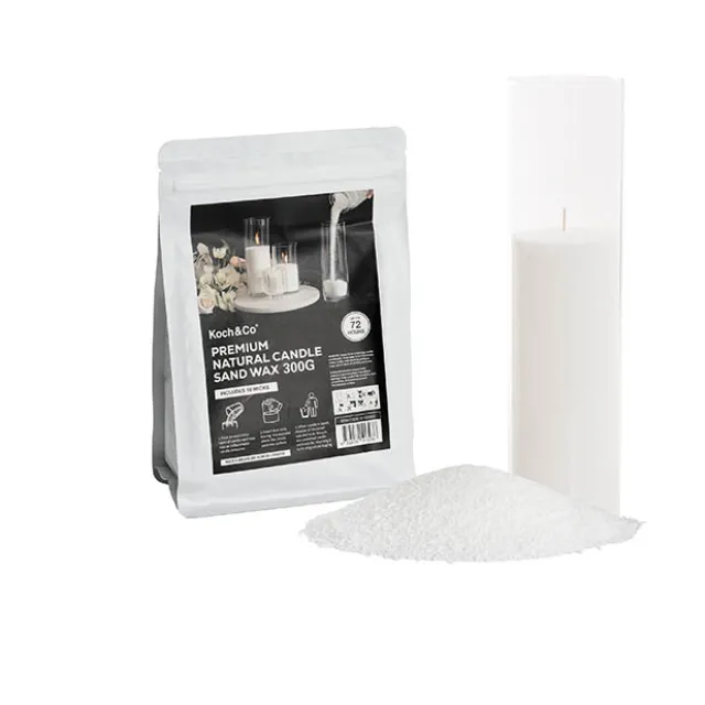 Crystal Natural Candle Sand Wax with 10 Wicks White (300g)