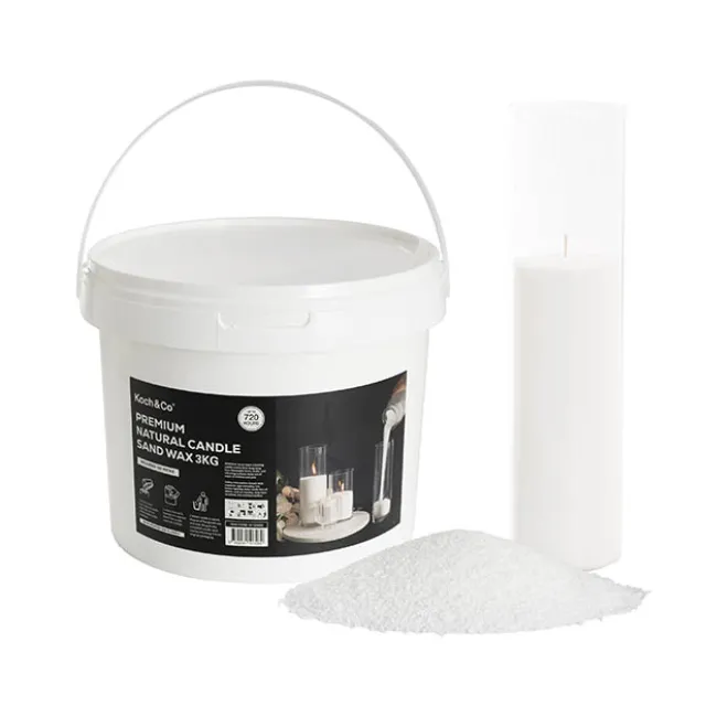 Crystal Natural Candle Sand Wax with 120 Wicks White (3kg)