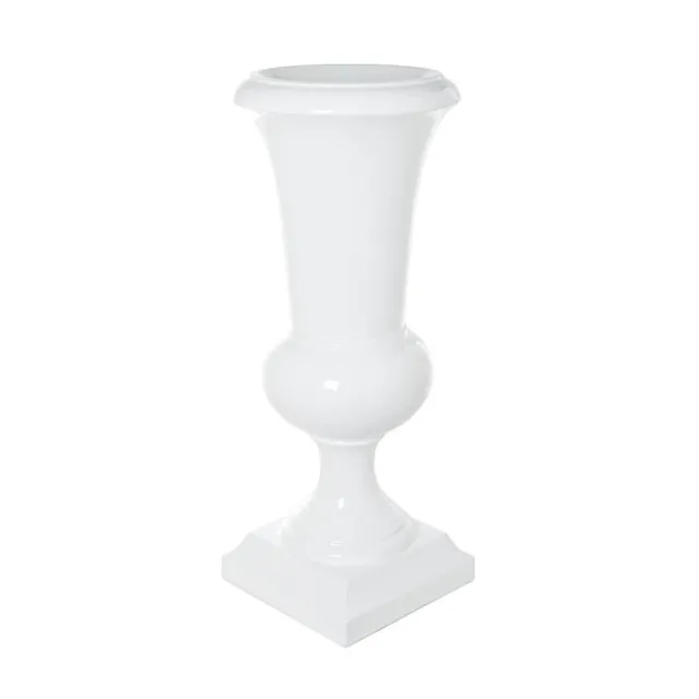 Fibreglass Giant Trumpet Urn Gloss White (37cmDx91cmH)