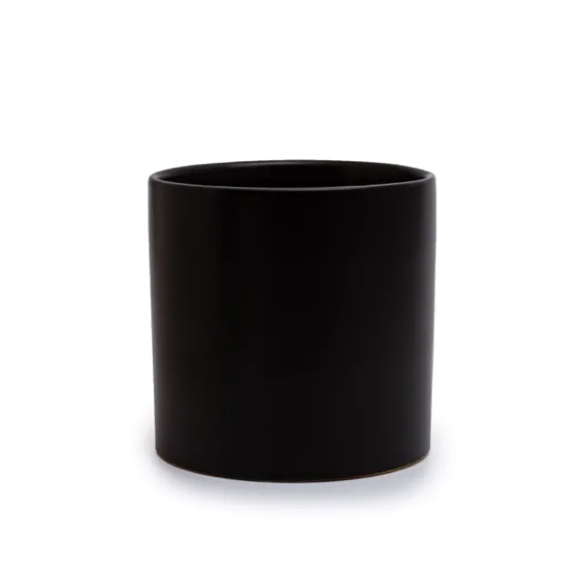 Ceramic Cylinder Dan Plant Pot Matte Black (18x18cmH)