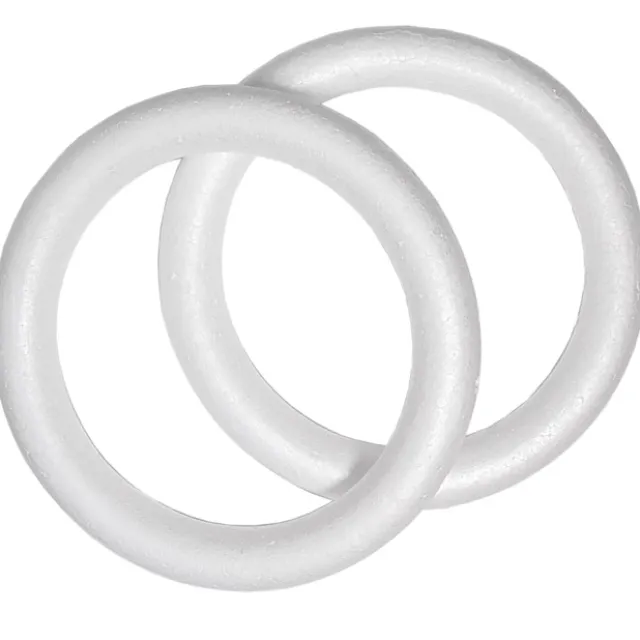 Polystyrene Wreath Full Round Edge (40Dx5cm) Pack 2