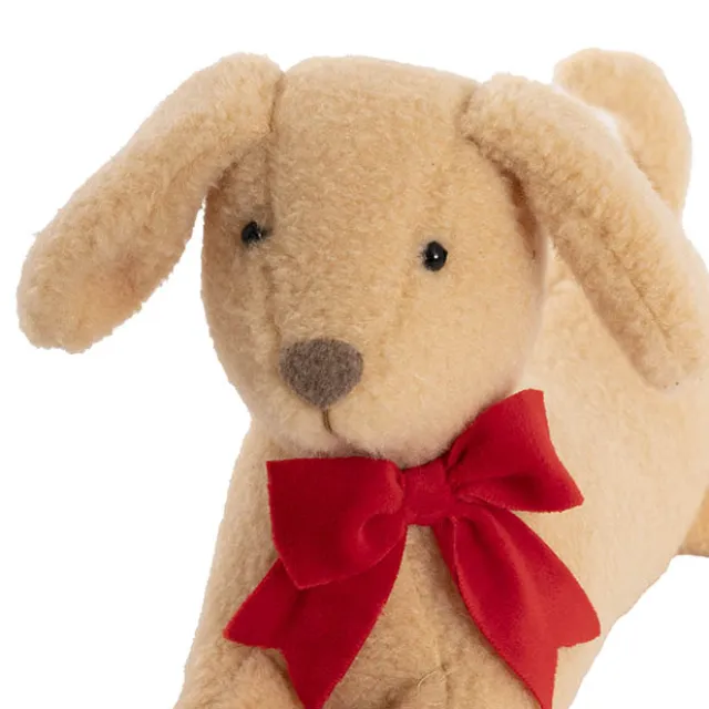 Dachshund Sausage Dog w Bow Plush Toy Brown (33x15.5x20cmH)