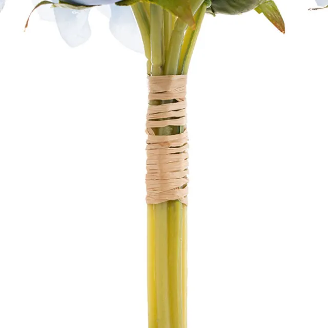 Dahlia & Cabbage Rose Bouquet Soft Blue (28cmH)