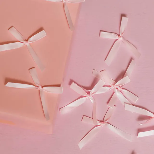 Pre-Made Ribbon Bow Double Face Satin Pink Pk24 (10mmx6.5cm)
