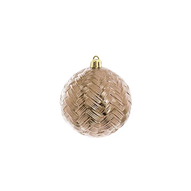 Decorative Assorted Hanging Baubles Set 24 Rose Gold (8cmD)