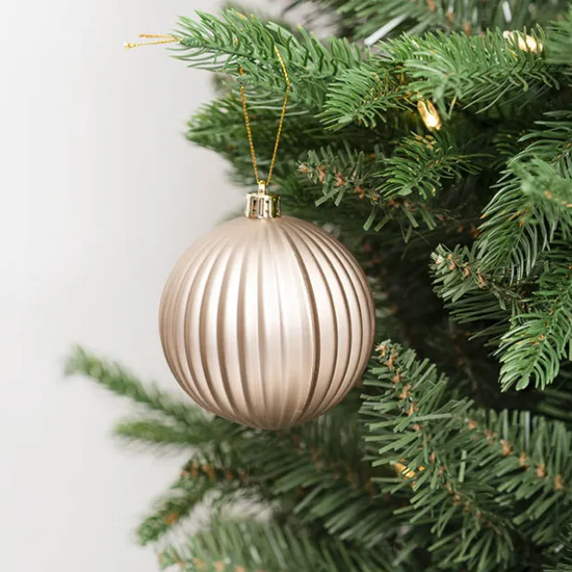 Decorative Assorted Hanging Baubles Set 24 Rose Gold (8cmD)