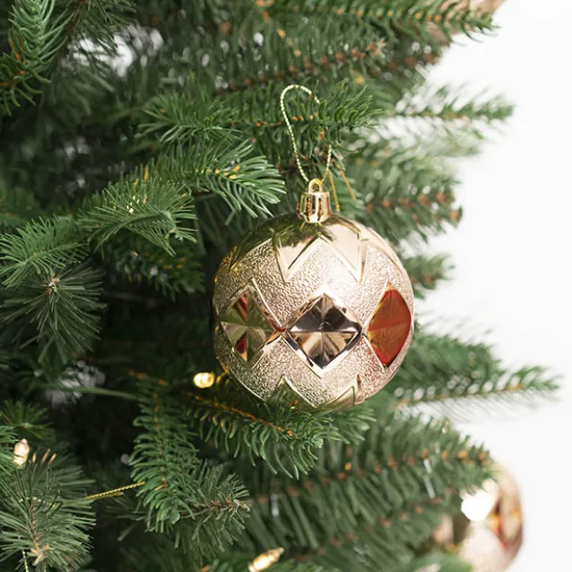 Decorative Assorted Hanging Baubles Set 24 Rose Gold (8cmD)