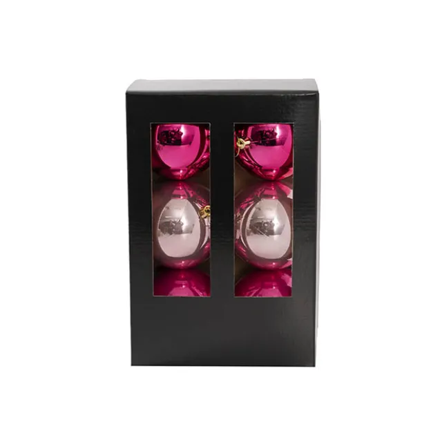 Decorative Hanging Baubles Set 6 Ombre Pink (10cmD)