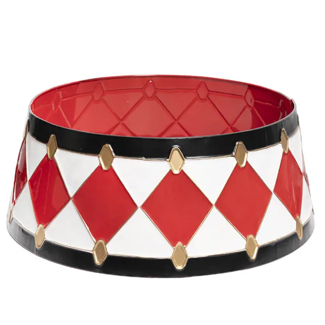 Diamond Design Metal Tree Skirt Red (65.5cmDx24.5cmH)