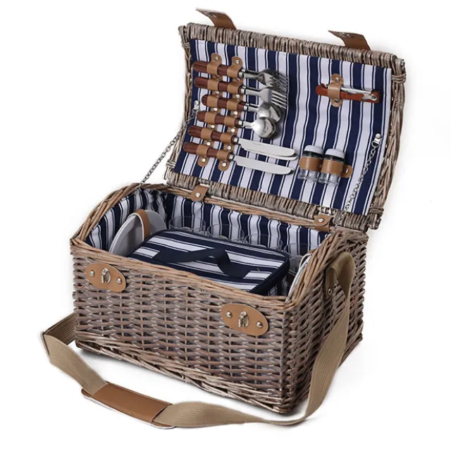 Dome 4 Person Picnic Basket Brown (40x28x20cmH)