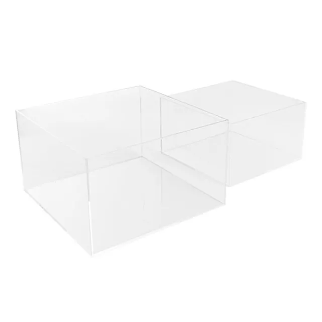 Acrylic Hamper and Gift Box Square Clear Set 2 (25x15Hcm)
