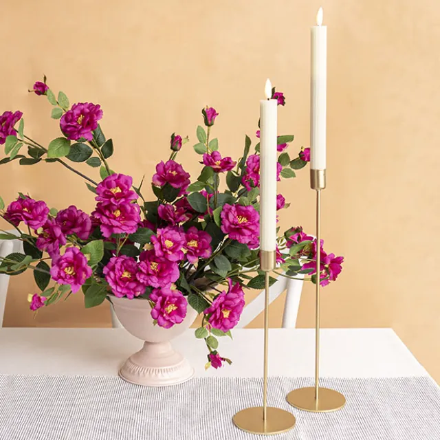 Wax LED Trueflame Fluted Taper Candle Ivory 2PK (2x24.5cmH)