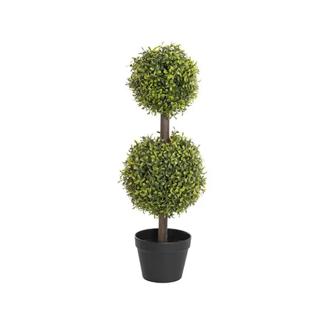 Topiary Tree 2 Ball Faux Boxwood UV Resistant Green (70cmH)