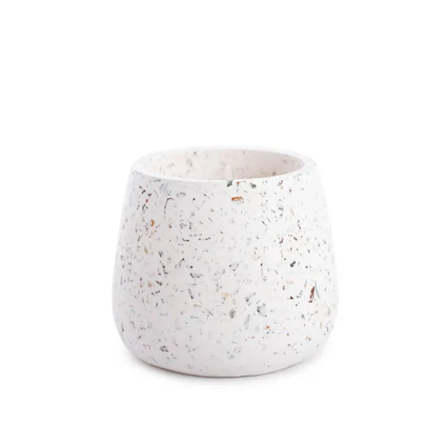 Scented Candle Terrazzo Vanilla White Medium 80g (9.4x8cmH)