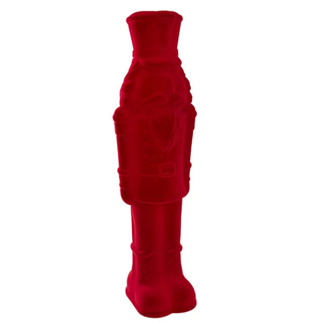 Standing Large Flocked Nutcracker King Dark Red (105.5cmH)