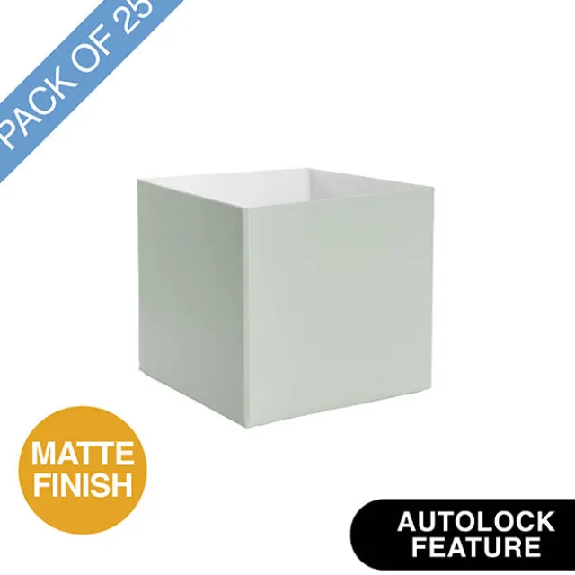 Mini Posy Box Matte Autolock Base Pk25 Sage (13x12cmH)