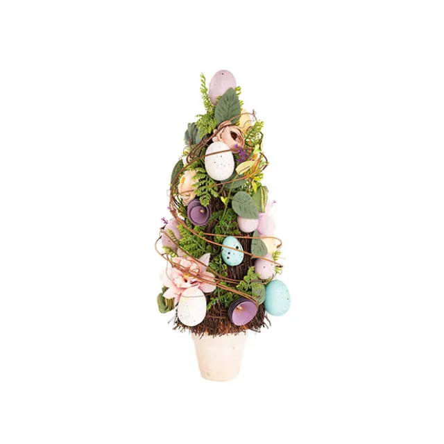 Easter Egg Fern & Vine Potted Tree Multi Colour (41cmH)
