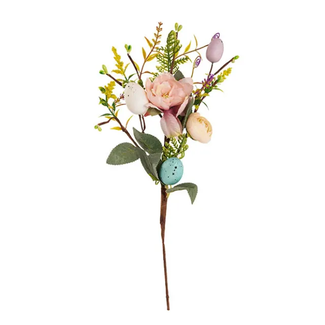 Easter Egg Flower & Fern Pick Multi Colour (40cmH)