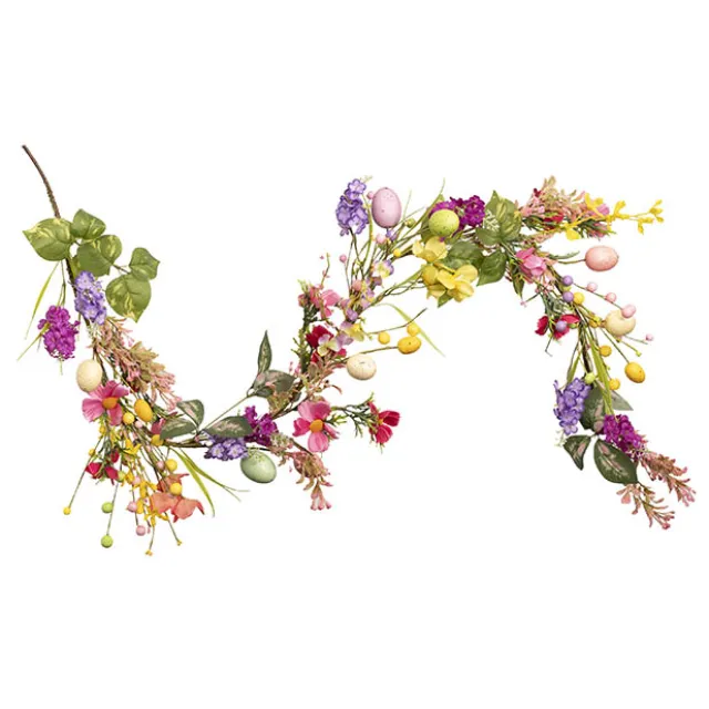 Easter Egg Mixed Flower Garland Multi Colour (153cmH)