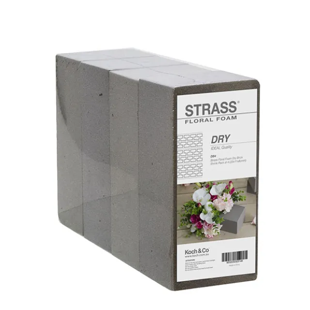Dry Floral Foam Brick Pack 4 (23x11x8cmH) Strass