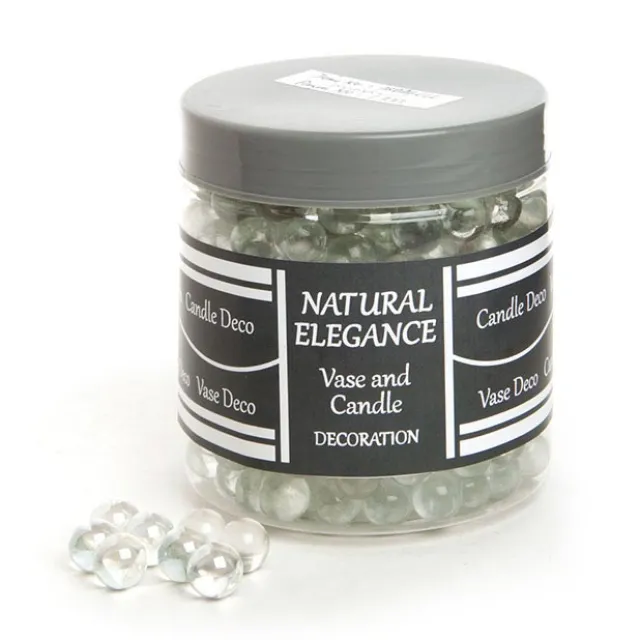 Glass Marbles 14mmD Clear Lustre 225pcs (1.2KG Jar)
