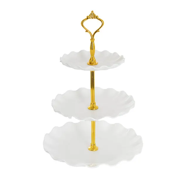 Elegant 3 Tier Cake Stand White (34cmH)