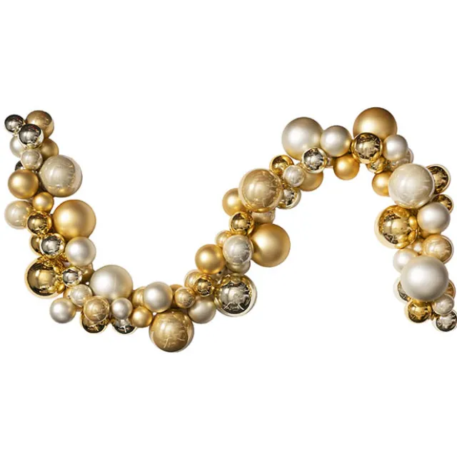 Elegant Bauble Garland Champagne & Gold (180cmL)