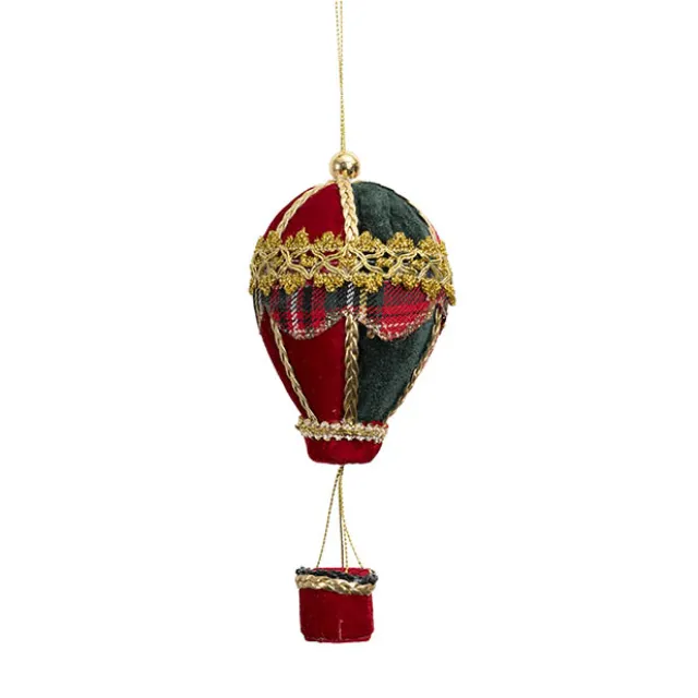 Elegant Hanging Hot Air Balloon Pack 2 Red & Green (7x18cmH)