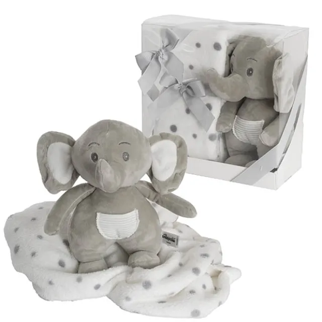 Elephant Ellie & Blanket Gift Pack Grey (25x12x25cm)