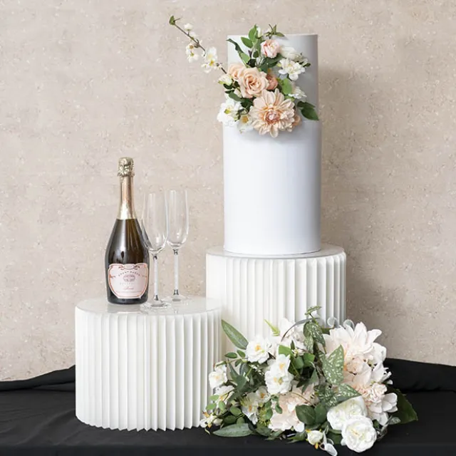 Elite Foldable Paper Riser Set 2 White (31Dx25cmH & 35cmH)