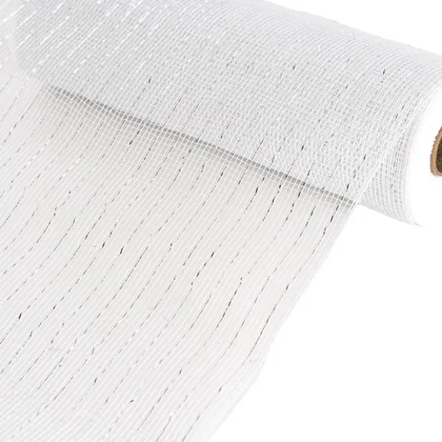 Plastic Mesh Narrow Roll Metallic White (25cmx9m)