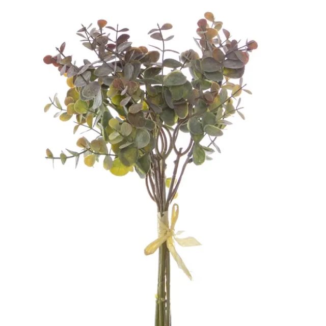 Eucalyptus Mini Leaf Bouquet x6 Green Purple (34cmH)
