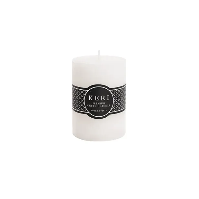 Event Flat Top Pillar Candle 52HR White (7x10cmH)