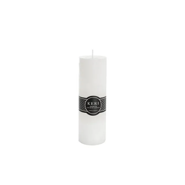 Event Flat Top Pillar Candle 14HR White (5x10cmH)