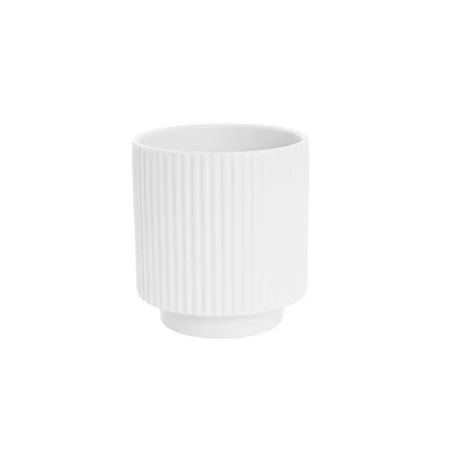 Ceramic Mykonos Muse Vase Matte White (14x14x14cmH)