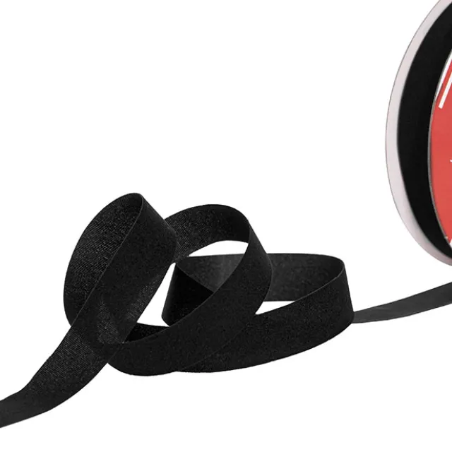Ribbon Deluxe Velvet Cut Edge Black (15mmx20m)