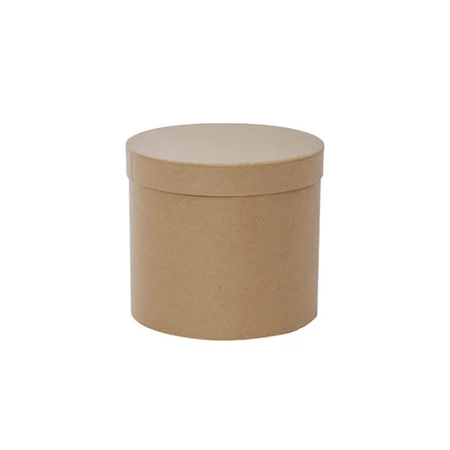 Flower Gift Hat Box Round Kraft Brown (15cmWx13.5cmH)