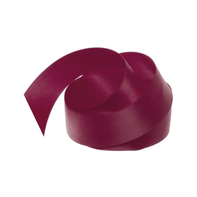 Ribbon Satin Deluxe Double Faced Burgundy (25mmx25m)